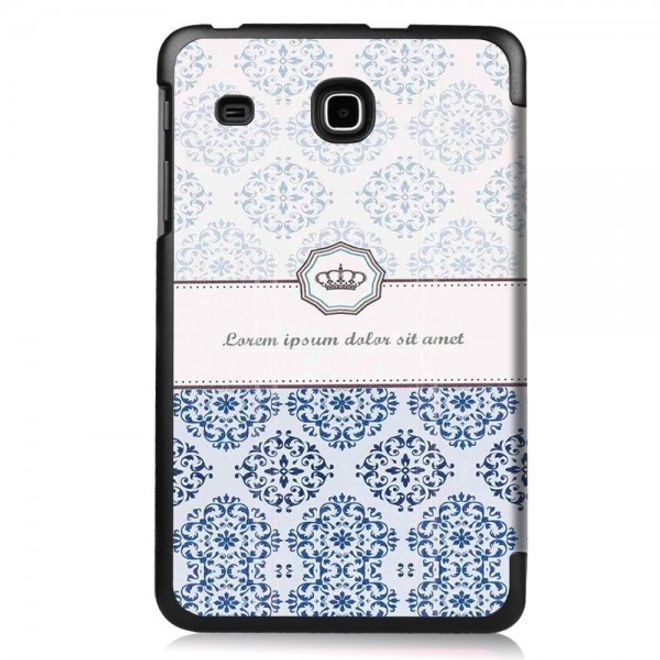 Samsung Galaxy Tab E 8.0 Dreifach faltbare Leder Cover Flip Hülle mit Mandala