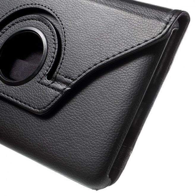 Samsung Galaxy Tab E 8.0 Leder Flip Cover Case Hülle mit rotierbarer Standfunktion - schwarz