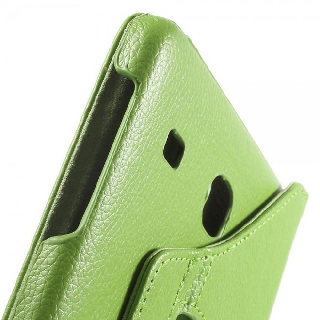 Samsung Galaxy Tab E 8.0 Leder Flip Cover Case Hülle mit rotierbarer Standfunktion - grün