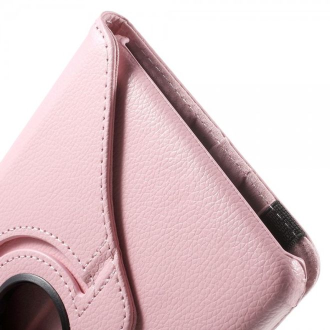 Samsung Galaxy Tab E 8.0 Leder Flip Cover Case Hülle mit rotierbarer Standfunktion - pink