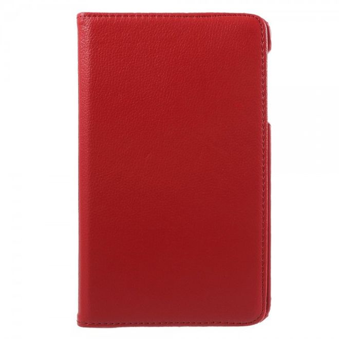 Samsung Galaxy Tab E 8.0 Leder Flip Cover Case Hülle mit rotierbarer Standfunktion - rot