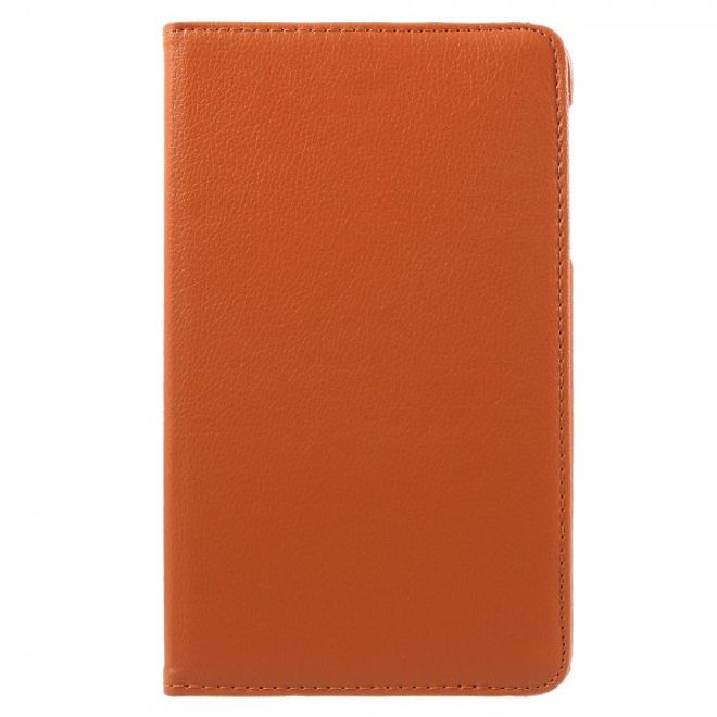 Samsung Galaxy Tab E 8.0 Leder Flip Cover Case Hülle mit rotierbarer Standfunktion - orange