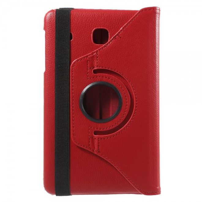 Samsung Galaxy Tab E 8.0 Leder Flip Cover Case Hülle mit rotierbarer Standfunktion - rot