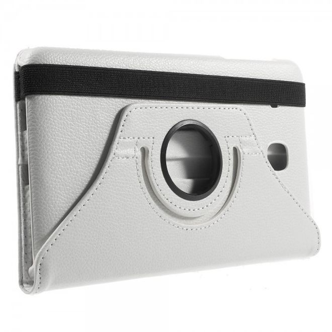 Samsung Galaxy Tab E 8.0 Leder Flip Cover Case Hülle mit rotierbarer Standfunktion - weiss