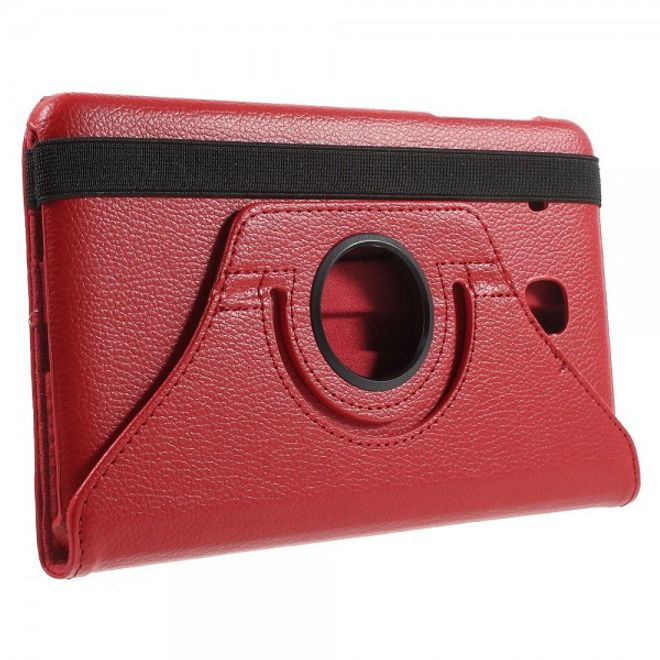 Samsung Galaxy Tab E 8.0 Leder Flip Cover Case Hülle mit rotierbarer Standfunktion - rot