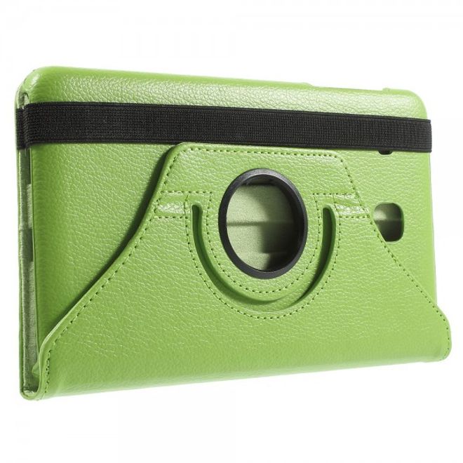 Samsung Galaxy Tab E 8.0 Leder Flip Cover Case Hülle mit rotierbarer Standfunktion - grün