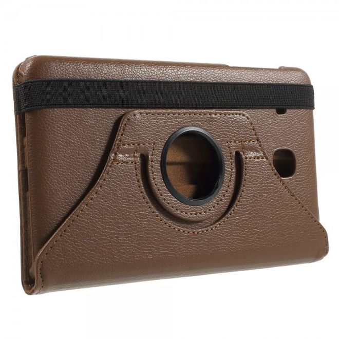 Samsung Galaxy Tab E 8.0 Leder Flip Cover Case Hülle mit rotierbarer Standfunktion - braun