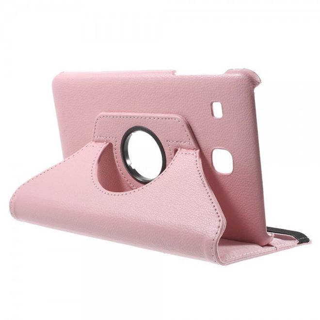 Samsung Galaxy Tab E 8.0 Leder Flip Cover Case Hülle mit rotierbarer Standfunktion - pink