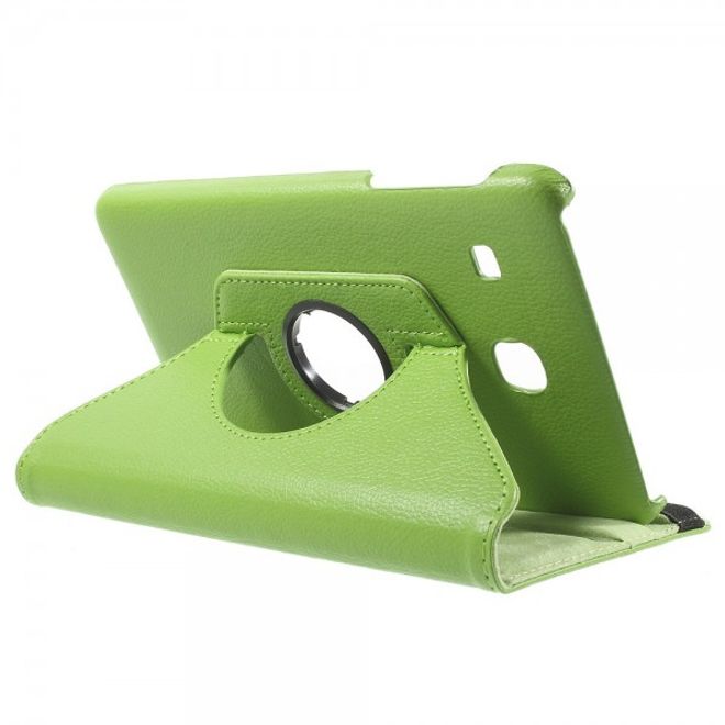 Samsung Galaxy Tab E 8.0 Leder Flip Cover Case Hülle mit rotierbarer Standfunktion - grün