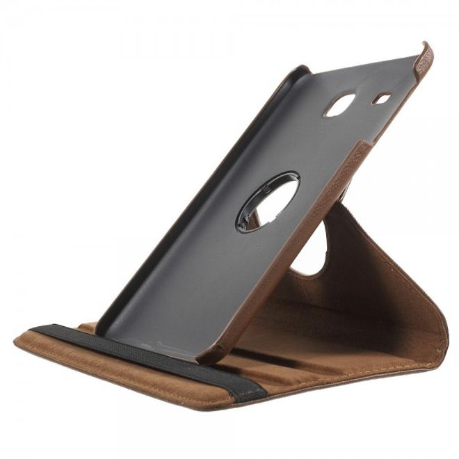 Samsung Galaxy Tab E 8.0 Leder Flip Cover Case Hülle mit rotierbarer Standfunktion - braun