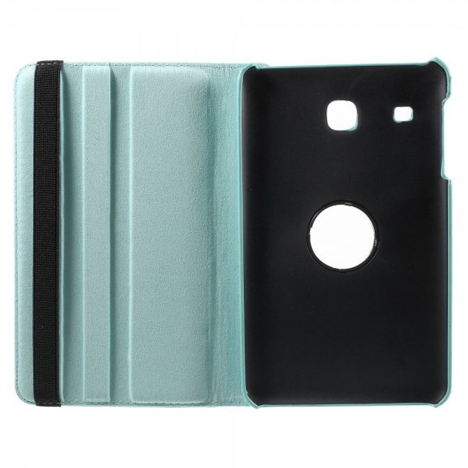Samsung Galaxy Tab E 8.0 Leder Flip Cover Case Hülle mit rotierbarer Standfunktion - blau