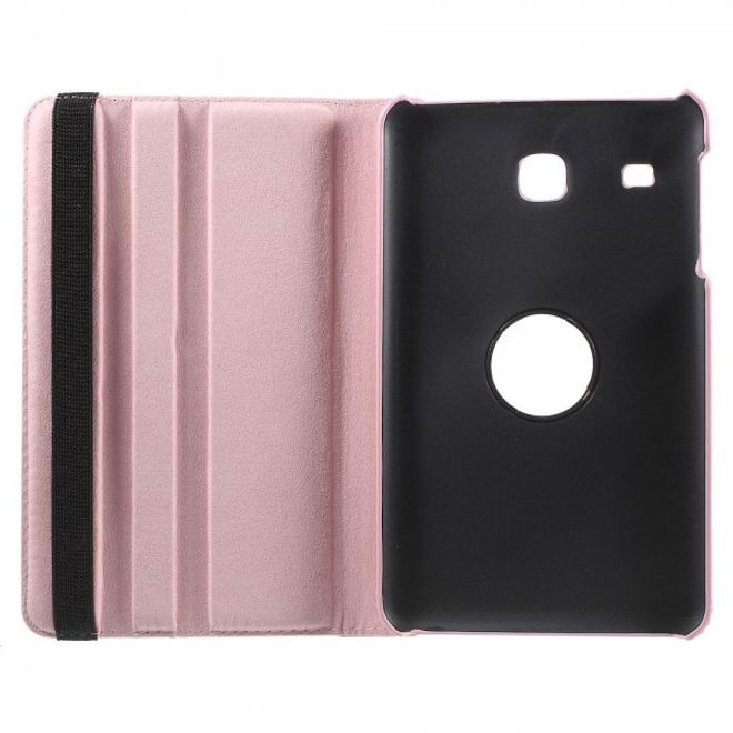 Samsung Galaxy Tab E 8.0 Leder Flip Cover Case Hülle mit rotierbarer Standfunktion - pink