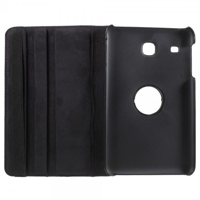 Samsung Galaxy Tab E 8.0 Leder Flip Cover Case Hülle mit rotierbarer Standfunktion - schwarz