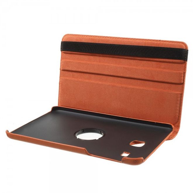 Samsung Galaxy Tab E 8.0 Leder Flip Cover Case Hülle mit rotierbarer Standfunktion - orange