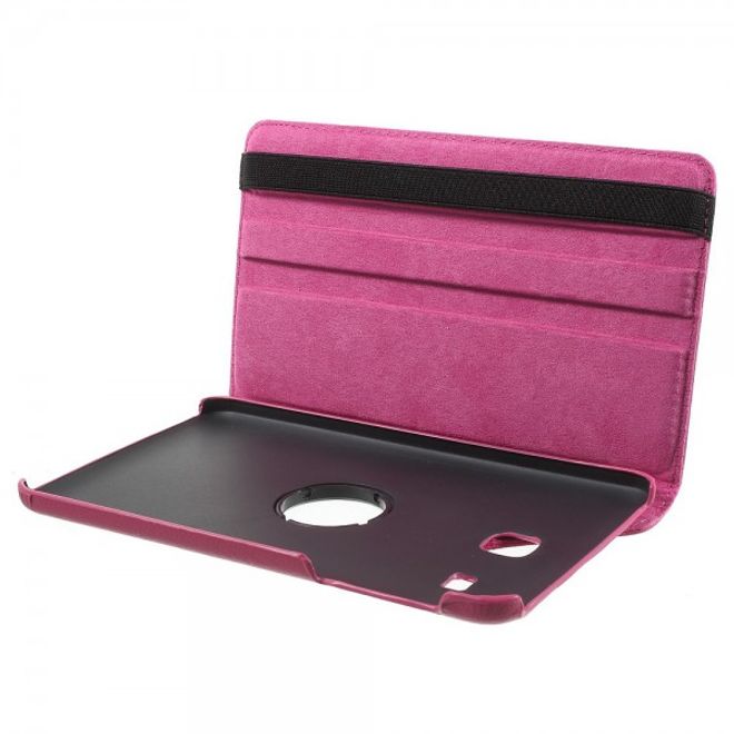 Samsung Galaxy Tab E 8.0 Leder Flip Cover Case Hülle mit rotierbarer Standfunktion - rosa