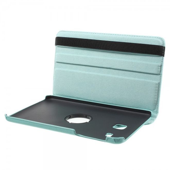Samsung Galaxy Tab E 8.0 Leder Flip Cover Case Hülle mit rotierbarer Standfunktion - blau