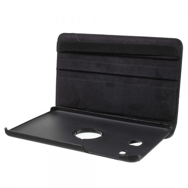 Samsung Galaxy Tab E 8.0 Leder Flip Cover Case Hülle mit rotierbarer Standfunktion - schwarz