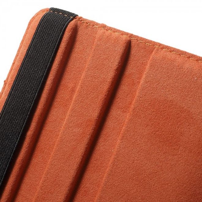 Samsung Galaxy Tab E 8.0 Leder Flip Cover Case Hülle mit rotierbarer Standfunktion - orange