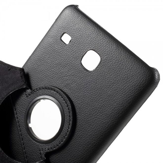 Samsung Galaxy Tab E 8.0 Leder Flip Cover Case Hülle mit rotierbarer Standfunktion - schwarz