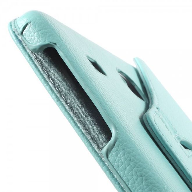Samsung Galaxy Tab E 8.0 Leder Flip Cover Case Hülle mit rotierbarer Standfunktion - blau
