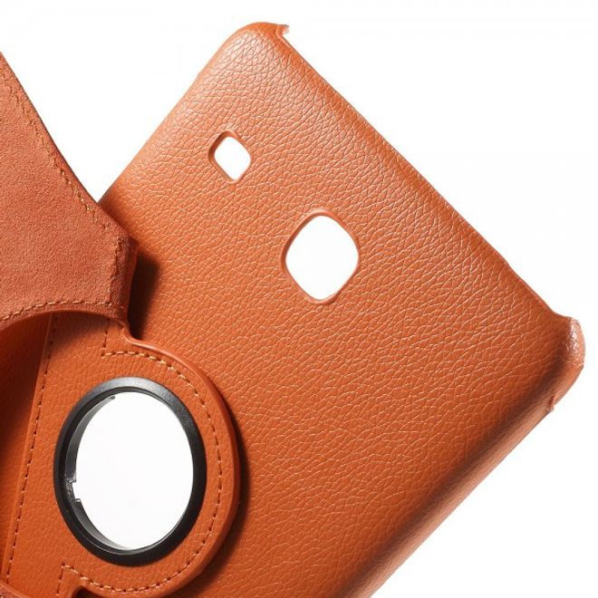 Samsung Galaxy Tab E 8.0 Leder Flip Cover Case Hülle mit rotierbarer Standfunktion - orange