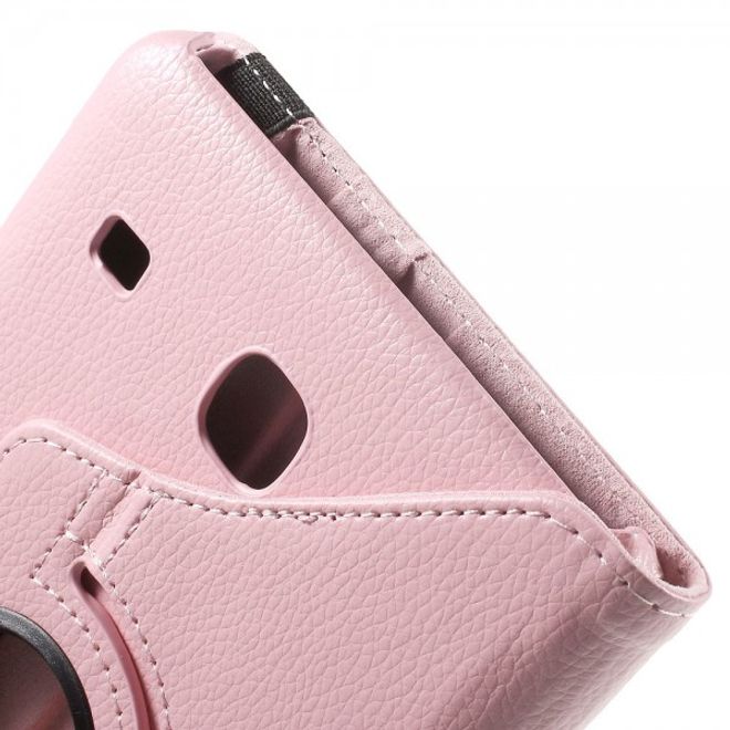 Samsung Galaxy Tab E 8.0 Leder Flip Cover Case Hülle mit rotierbarer Standfunktion - pink