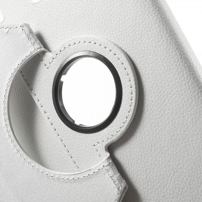 Samsung Galaxy Tab E 8.0 Leder Flip Cover Case Hülle mit rotierbarer Standfunktion - weiss