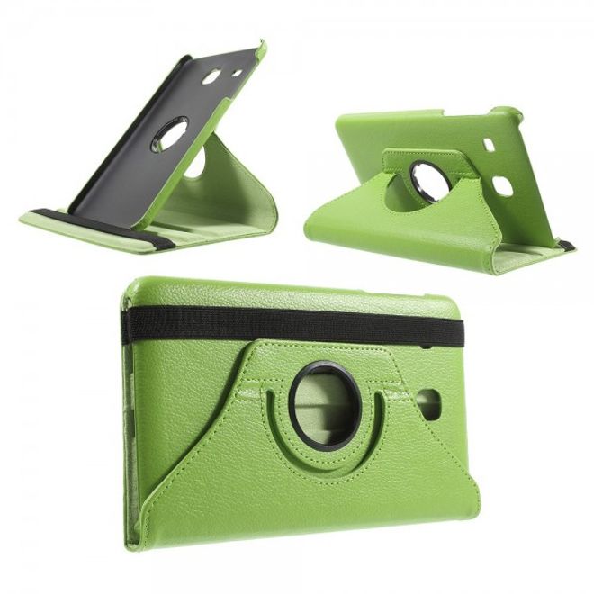 Samsung Galaxy Tab E 8.0 Leder Flip Cover Case Hülle mit rotierbarer Standfunktion - grün