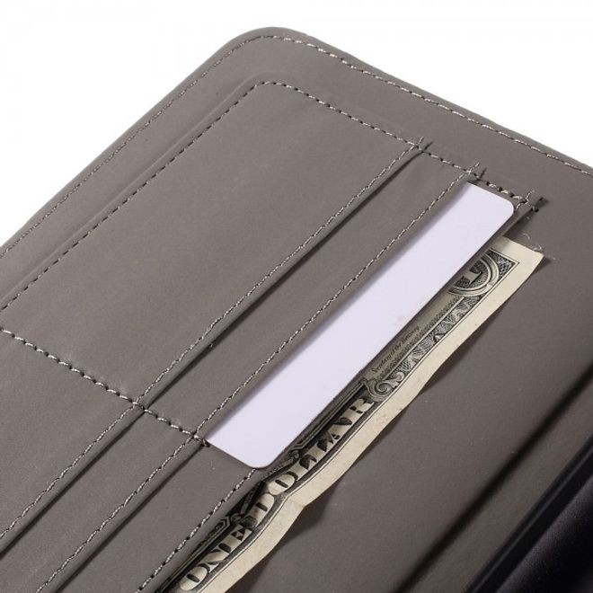 Samsung Galaxy Tab E 8.0 Rotierbare Leder Cover Hülle mit stoffartiger Textur und Standfunktion - schwarz