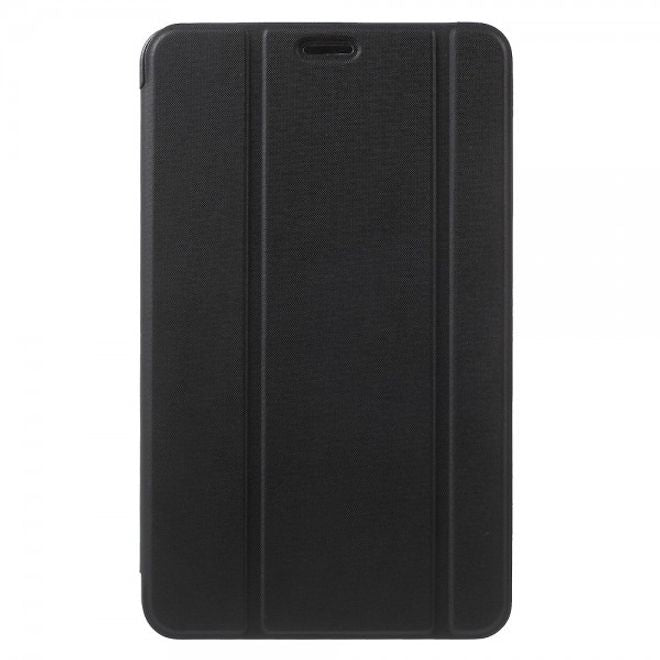 Samsung Galaxy Tab E 8.0 Schicke, dreifach faltbare Leder Cover Hülle mit Standfunktion - schwarz
