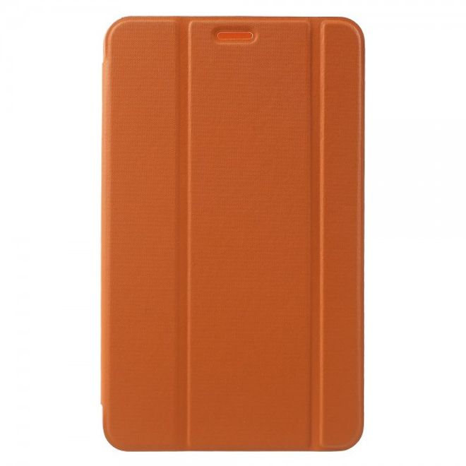 Samsung Galaxy Tab E 8.0 Schicke, dreifach faltbare Leder Cover Hülle mit Standfunktion - orange