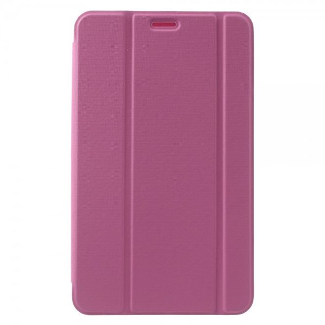 Samsung Galaxy Tab E 8.0 Schicke, dreifach faltbare Leder Cover Hülle mit Standfunktion - rosa