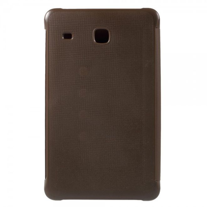 Samsung Galaxy Tab E 8.0 Schicke, dreifach faltbare Leder Cover Hülle mit Standfunktion - braun