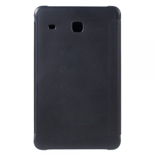 Samsung Galaxy Tab E 8.0 Schicke, dreifach faltbare Leder Cover Hülle mit Standfunktion - dunkelblau