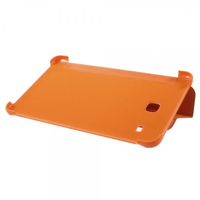Samsung Galaxy Tab E 8.0 Schicke, dreifach faltbare Leder Cover Hülle mit Standfunktion - orange