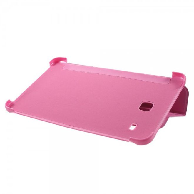 Samsung Galaxy Tab E 8.0 Schicke, dreifach faltbare Leder Cover Hülle mit Standfunktion - rosa