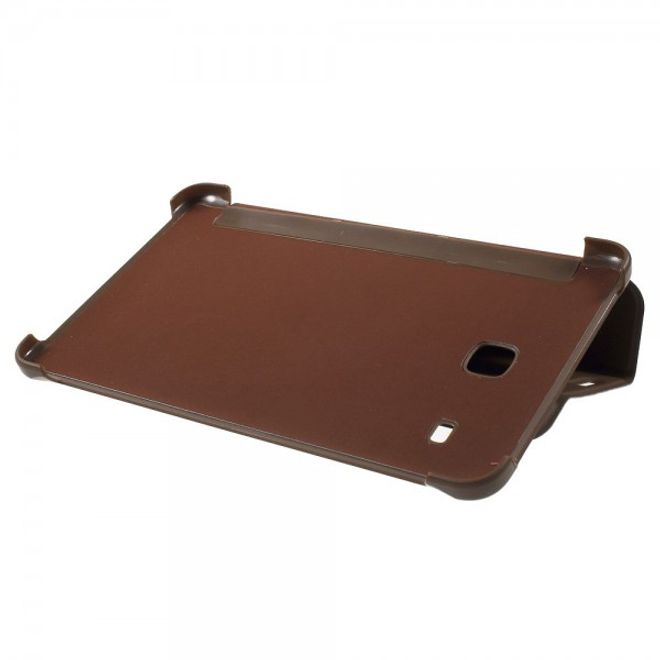 Samsung Galaxy Tab E 8.0 Schicke, dreifach faltbare Leder Cover Hülle mit Standfunktion - braun