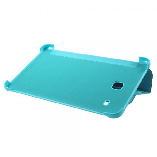 Samsung Galaxy Tab E 8.0 Schicke, dreifach faltbare Leder Cover Hülle mit Standfunktion - hellblau