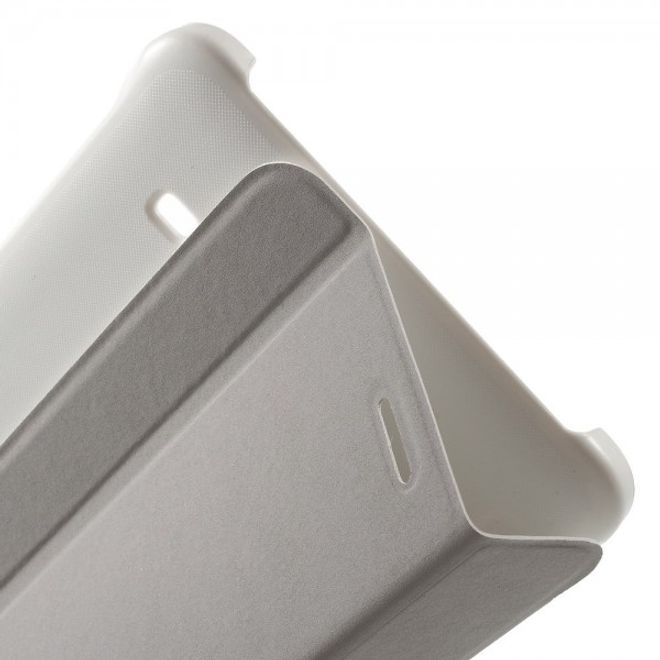 Samsung Galaxy Tab E 8.0 Schicke, dreifach faltbare Leder Cover Hülle mit Standfunktion - weiss