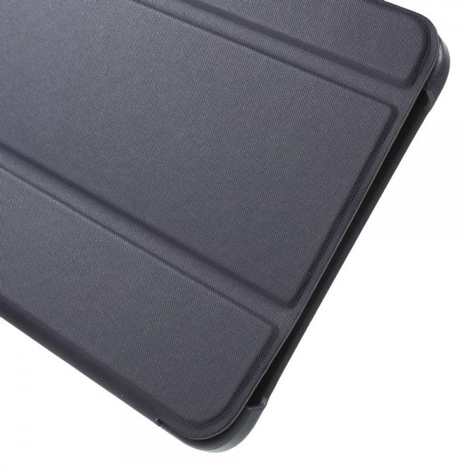 Samsung Galaxy Tab E 8.0 Schicke, dreifach faltbare Leder Cover Hülle mit Standfunktion - dunkelblau