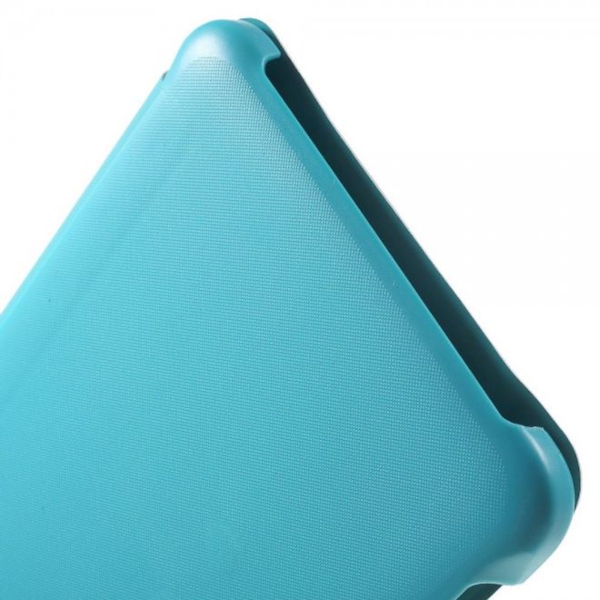 Samsung Galaxy Tab E 8.0 Schicke, dreifach faltbare Leder Cover Hülle mit Standfunktion - hellblau
