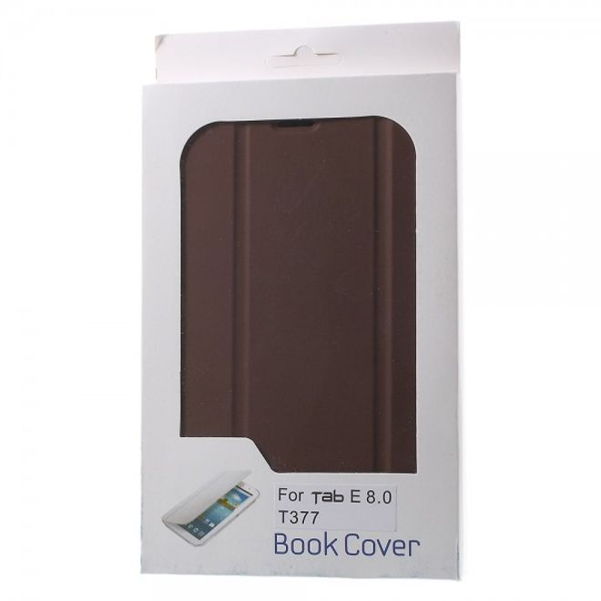 Samsung Galaxy Tab E 8.0 Schicke, dreifach faltbare Leder Cover Hülle mit Standfunktion - braun