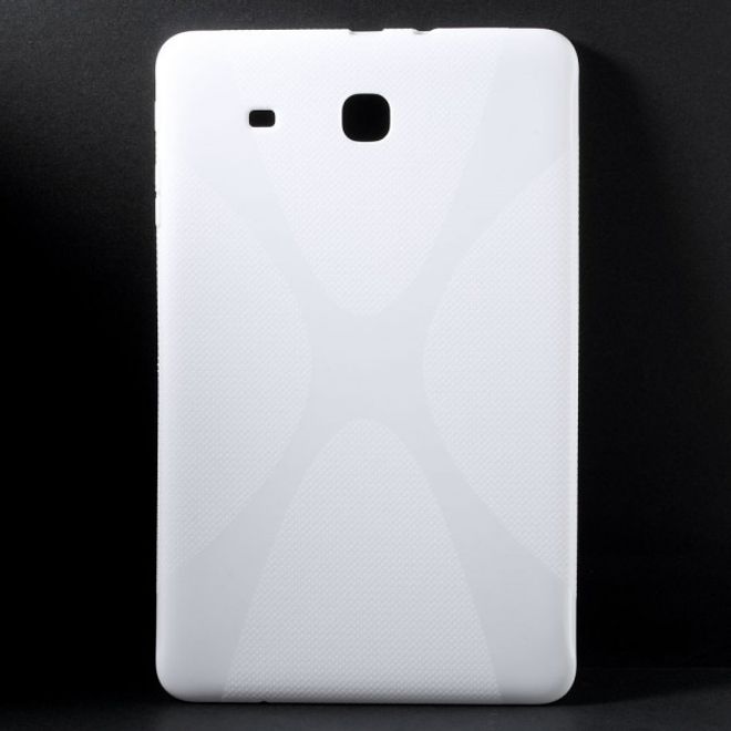 Samsung Galaxy Tab E 9.6 Elastische Plastik Case Hülle X-Shape - weiss