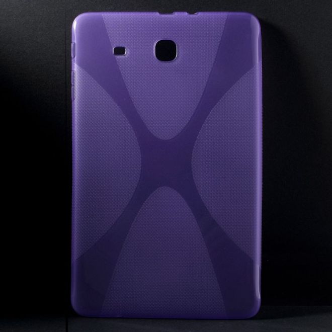 Samsung Galaxy Tab E 9.6 Elastische Plastik Case Hülle X-Shape - purpur