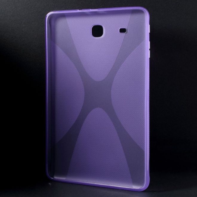 Samsung Galaxy Tab E 9.6 Elastische Plastik Case Hülle X-Shape - purpur