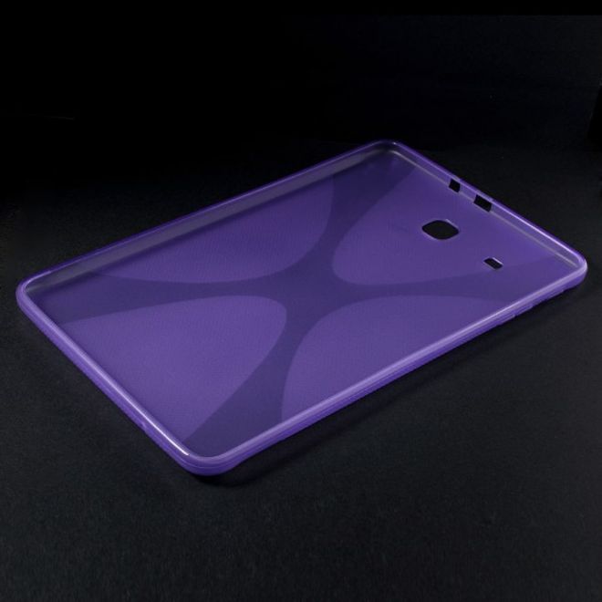 Samsung Galaxy Tab E 9.6 Elastische Plastik Case Hülle X-Shape - purpur