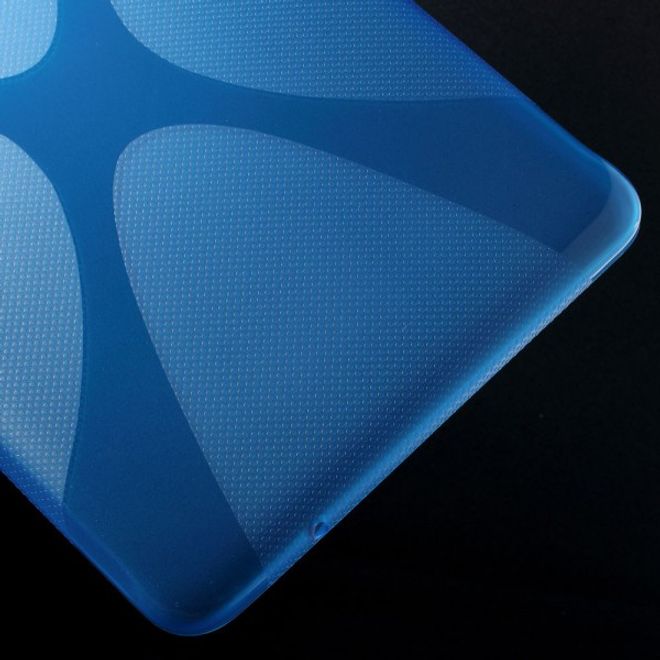 Samsung Galaxy Tab E 9.6 Elastische Plastik Case Hülle X-Shape - blau
