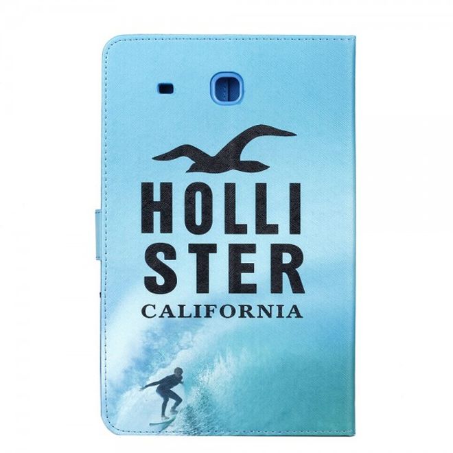 Samsung Galaxy Tab E 9.6 Leder Case mit Welle und Surfer