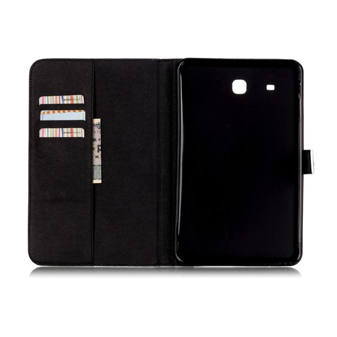 Samsung Galaxy Tab E 9.6 Tablethülle - Case aus Leder - mit Standfunktion - Stinkefinger und Spruch "Have a nice day"