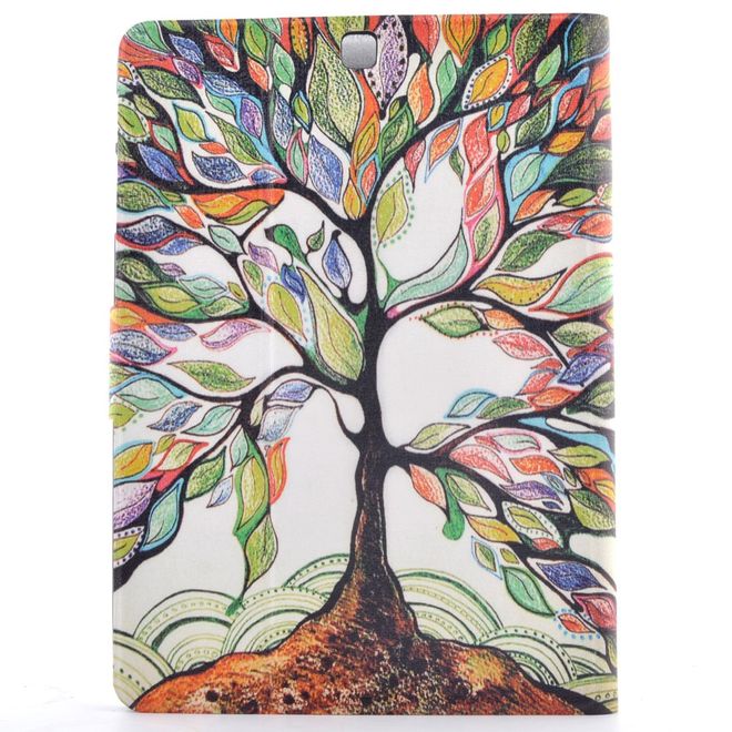 Samsung Galaxy Tab S2 9.7 Tablethülle - Case aus Leder - mit Standfunktion - farbenfroher Baum